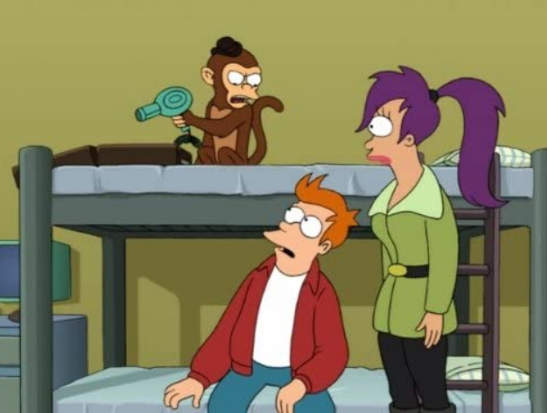 Leela, Fry and Gunter in Futurama Mars University
